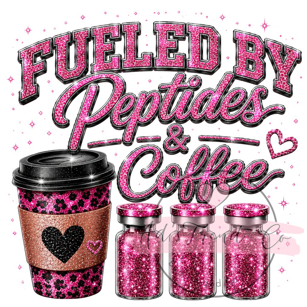 Black T-shirt Fulled by peptides and coffee- soft style
