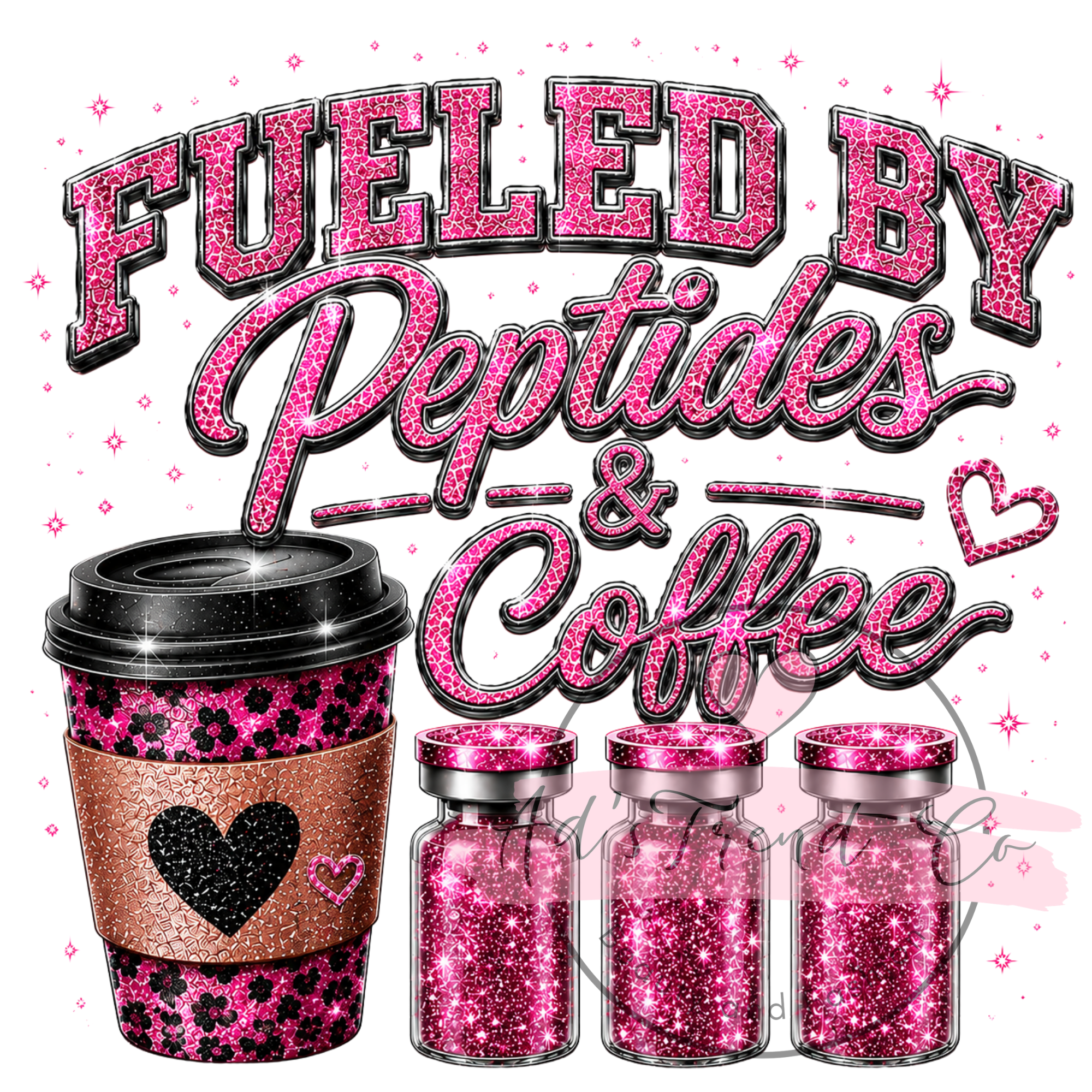 Black T-shirt Fulled by peptides and coffee- soft style