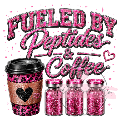 Black T-shirt Fulled by peptides and coffee- soft style