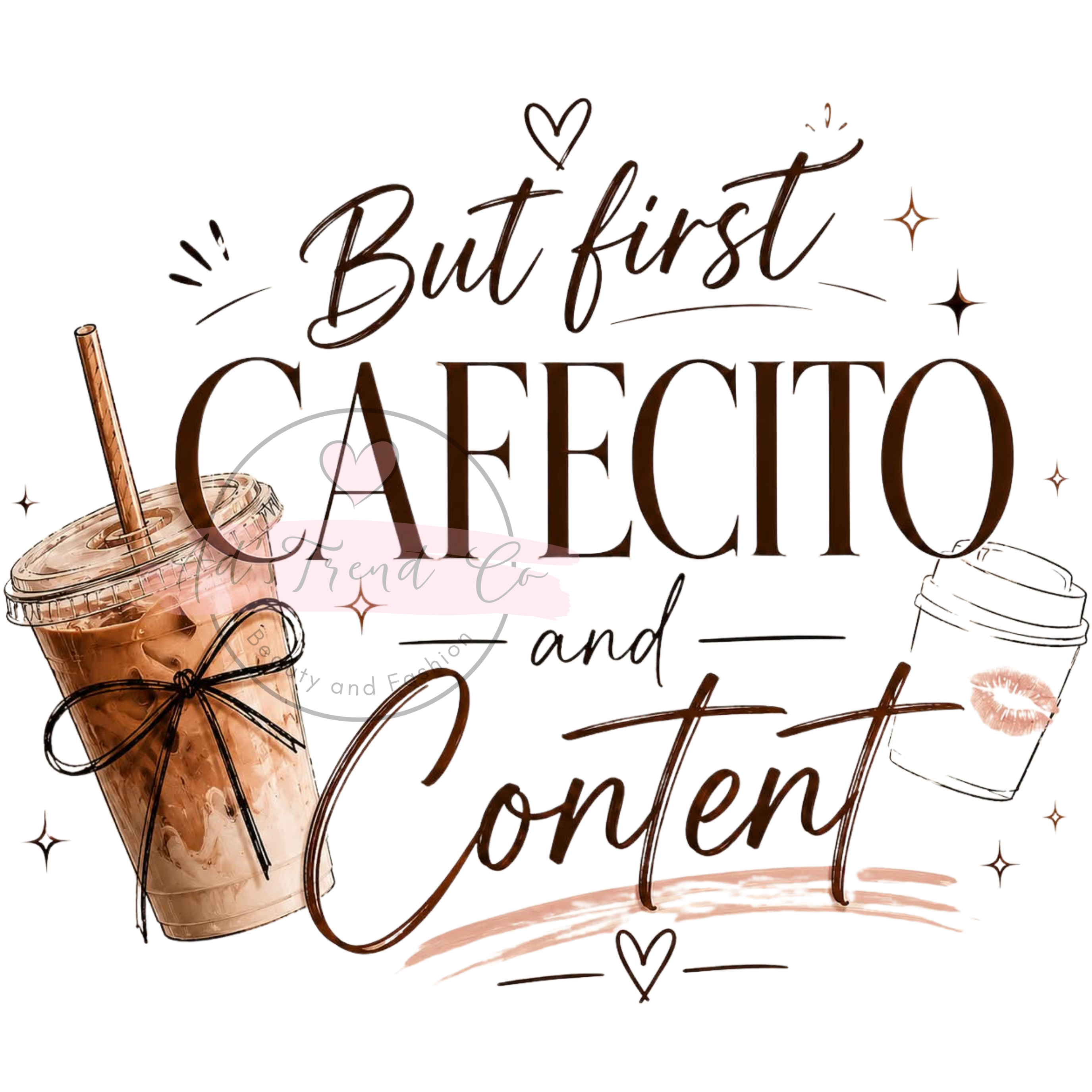 Cafecito and content- Tshirt