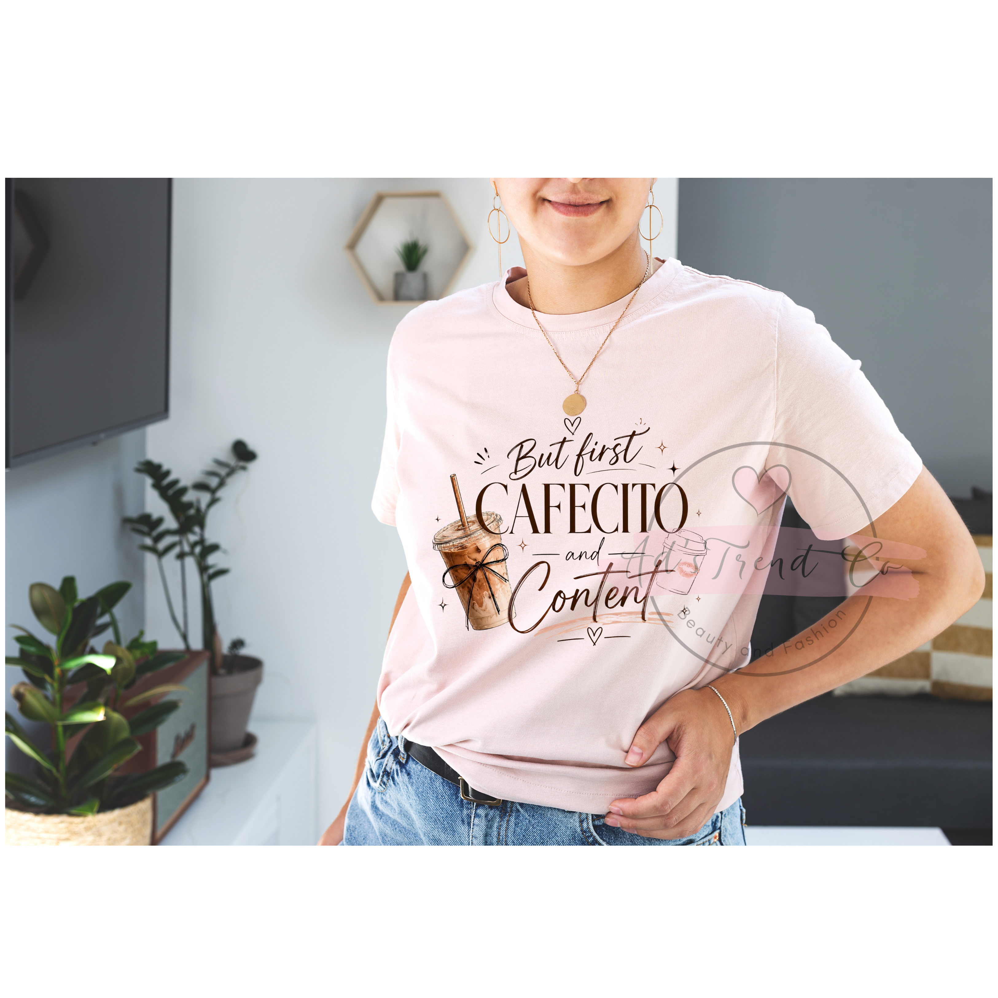 Cafecito and content- Tshirt