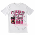 White T-shirt Fulled by peptides and coffee- soft style